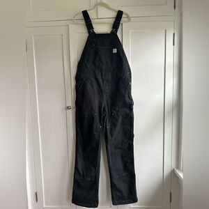 Carhartt Women’s Weathered Duck Unlined Wildwood Bib Overall (Black) Size M